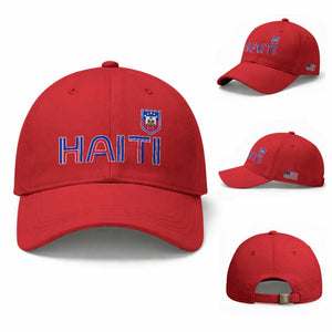 Haiti Flag Crest Baseball Cap Haitian Pride National Heritage Patriotic Graphic