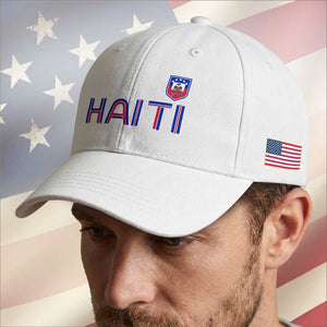 Haiti Flag Crest Baseball Cap Haitian Pride National Heritage Patriotic Graphic