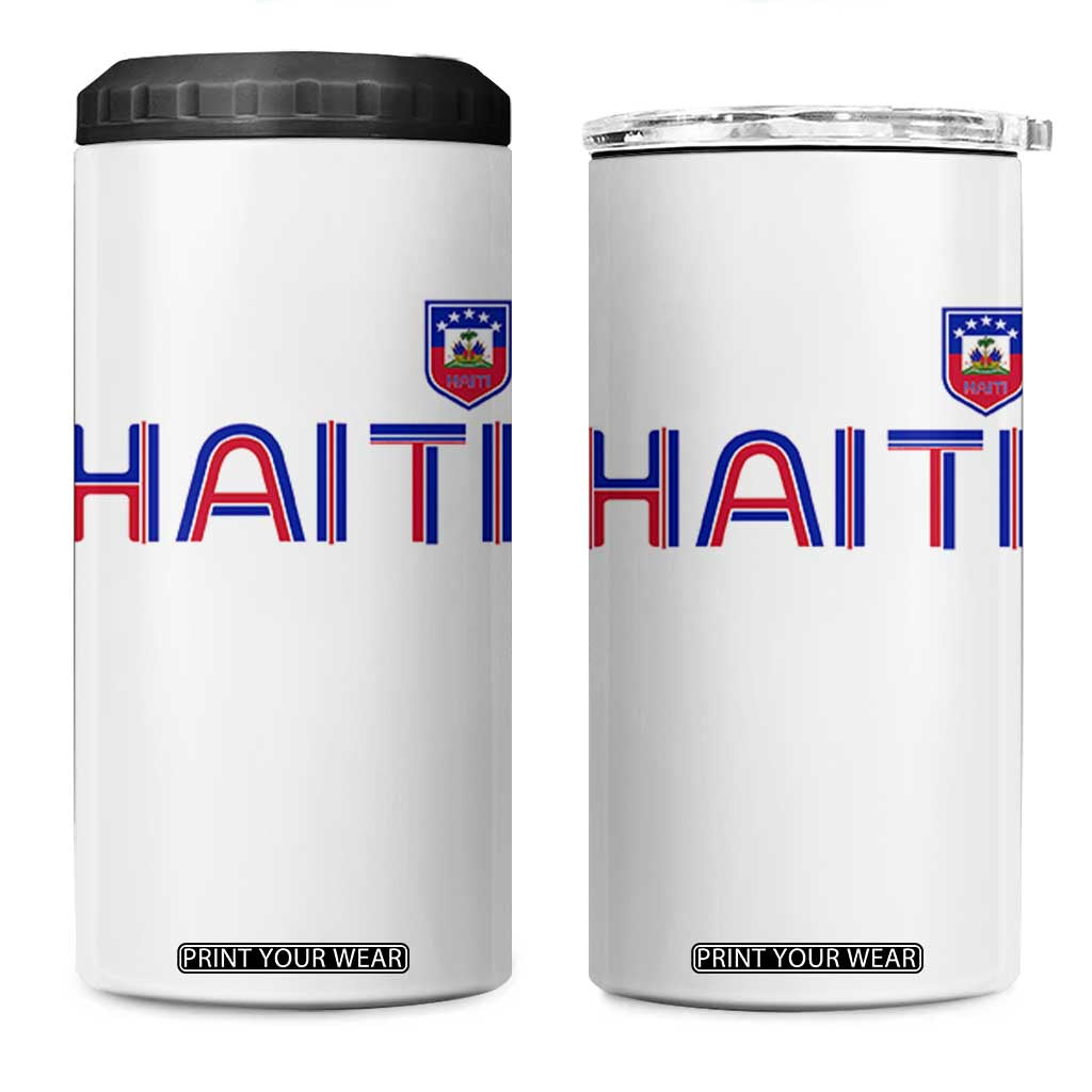Haiti Flag Crest 4 in 1 Can Cooler Tumbler Haitian Pride National Heritage Patriotic Graphic