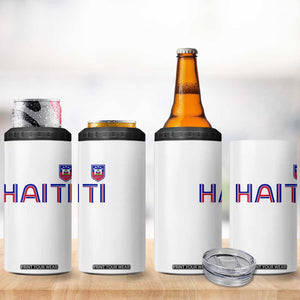 Haiti Flag Crest 4 in 1 Can Cooler Tumbler Haitian Pride National Heritage Patriotic Graphic