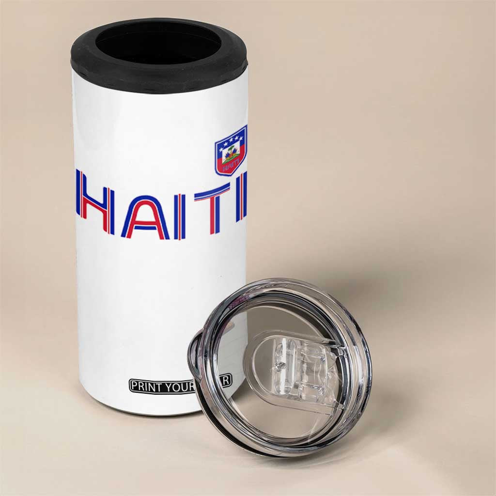 Haiti Flag Crest 4 in 1 Can Cooler Tumbler Haitian Pride National Heritage Patriotic Graphic