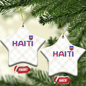 Haiti Flag Crest Ceramic Ornament Haitian Pride National Heritage Patriotic Graphic