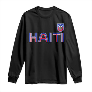 Haiti Flag Crest Long Sleeve Shirt Haitian Pride National Heritage Patriotic Graphic