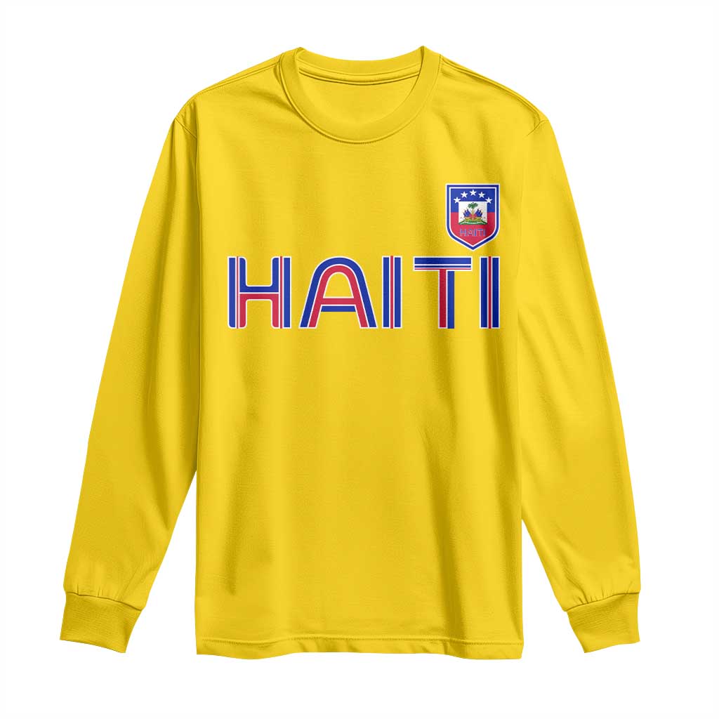 Haiti Flag Crest Long Sleeve Shirt Haitian Pride National Heritage Patriotic Graphic