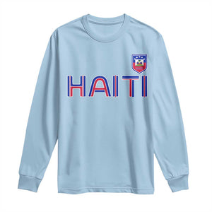Haiti Flag Crest Long Sleeve Shirt Haitian Pride National Heritage Patriotic Graphic