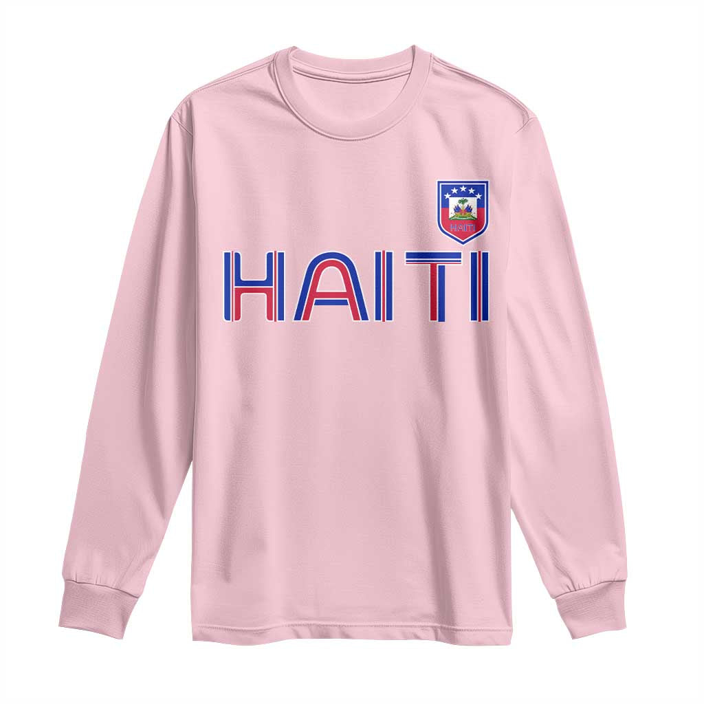 Haiti Flag Crest Long Sleeve Shirt Haitian Pride National Heritage Patriotic Graphic