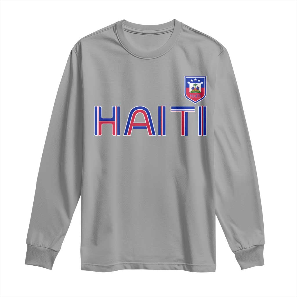 Haiti Flag Crest Long Sleeve Shirt Haitian Pride National Heritage Patriotic Graphic