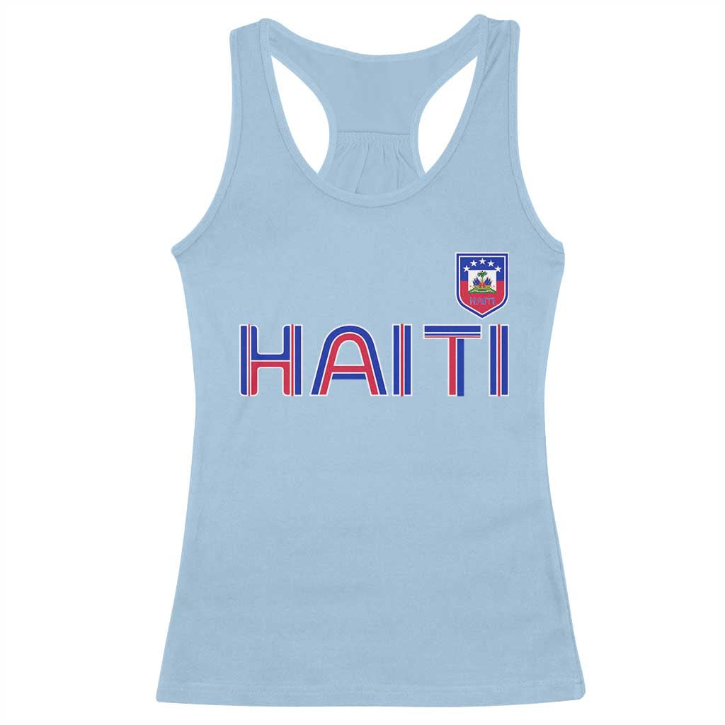 Haiti Flag Crest Racerback Tank Top Haitian Pride National Heritage Patriotic Graphic