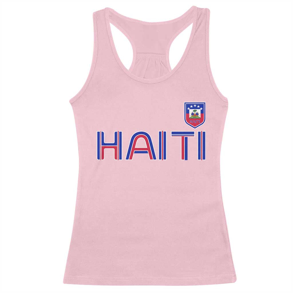 Haiti Flag Crest Racerback Tank Top Haitian Pride National Heritage Patriotic Graphic