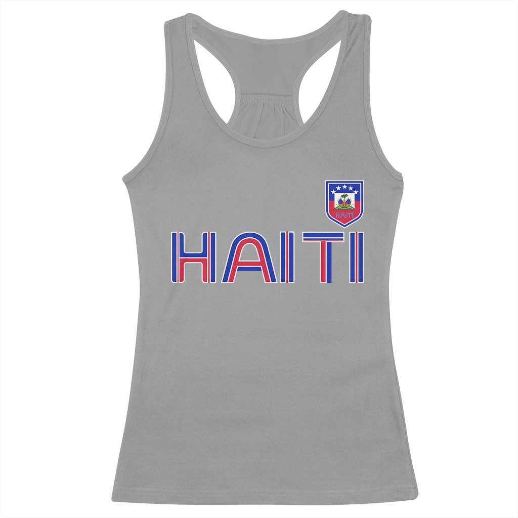 Haiti Flag Crest Racerback Tank Top Haitian Pride National Heritage Patriotic Graphic