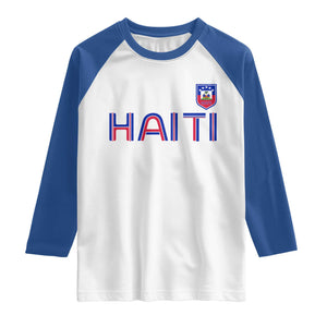 Haiti Flag Crest Raglan Shirt Haitian Pride National Heritage Patriotic Graphic