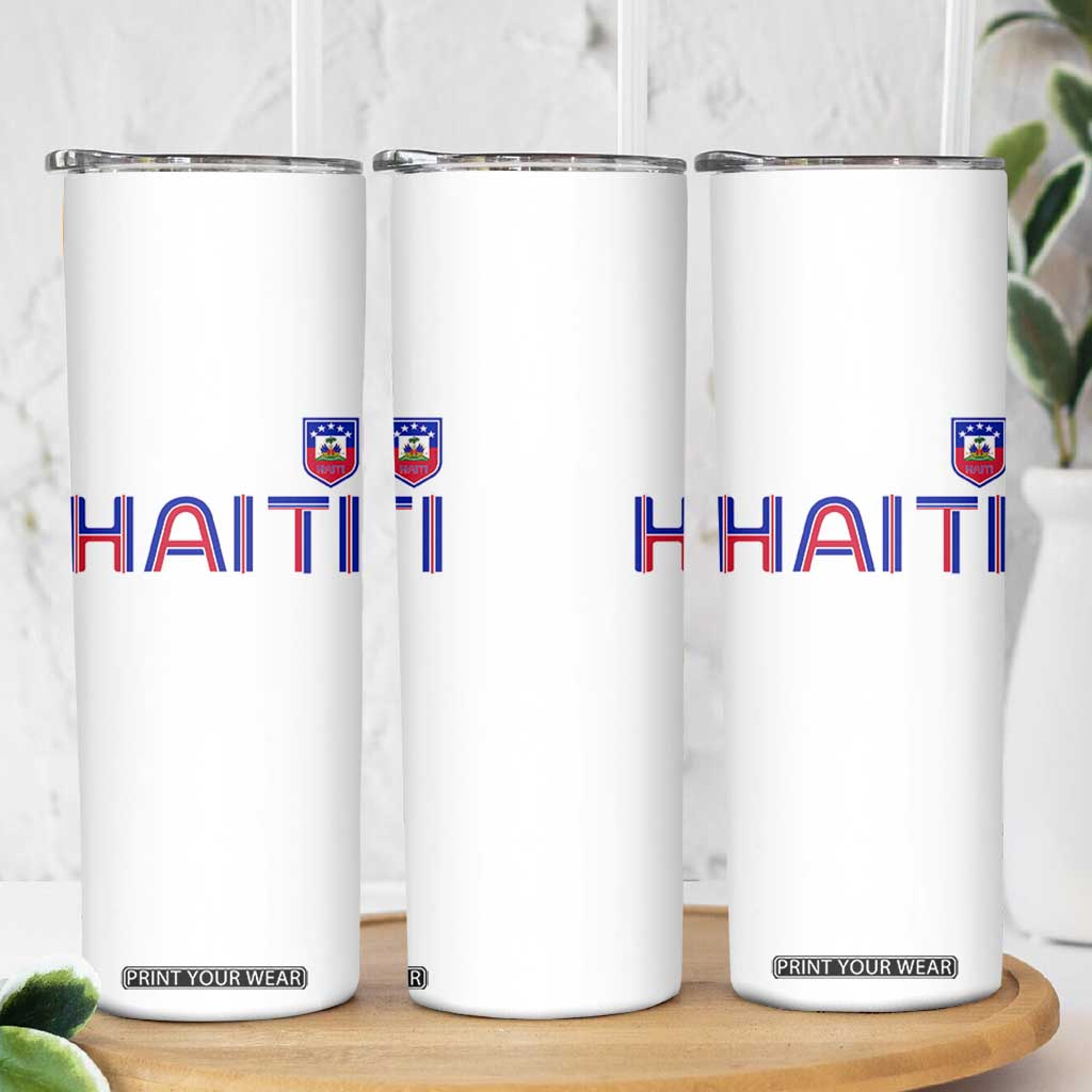 Haiti Flag Crest Skinny Tumbler Haitian Pride National Heritage Patriotic Graphic