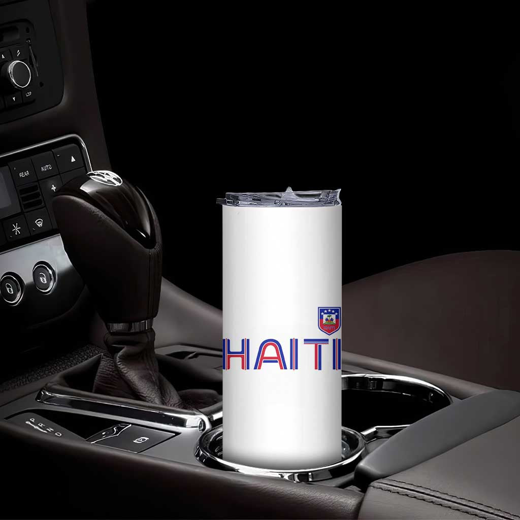 Haiti Flag Crest Skinny Tumbler Haitian Pride National Heritage Patriotic Graphic