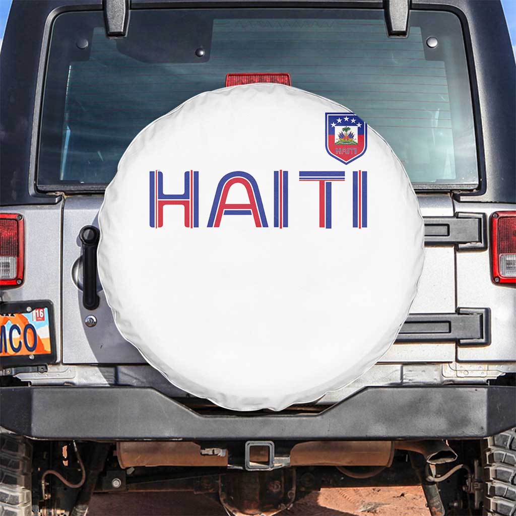 Haiti Flag Crest Spare Tire Cover Haitian Pride National Heritage Patriotic Graphic TS10 No hole White Print Your Wear