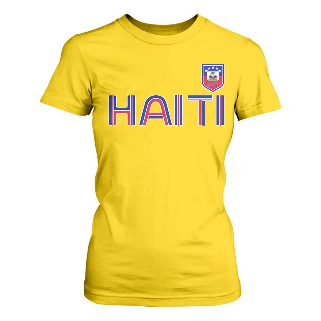 Haiti Flag Crest T Shirt For Women Haitian Pride National Heritage Patriotic Graphic