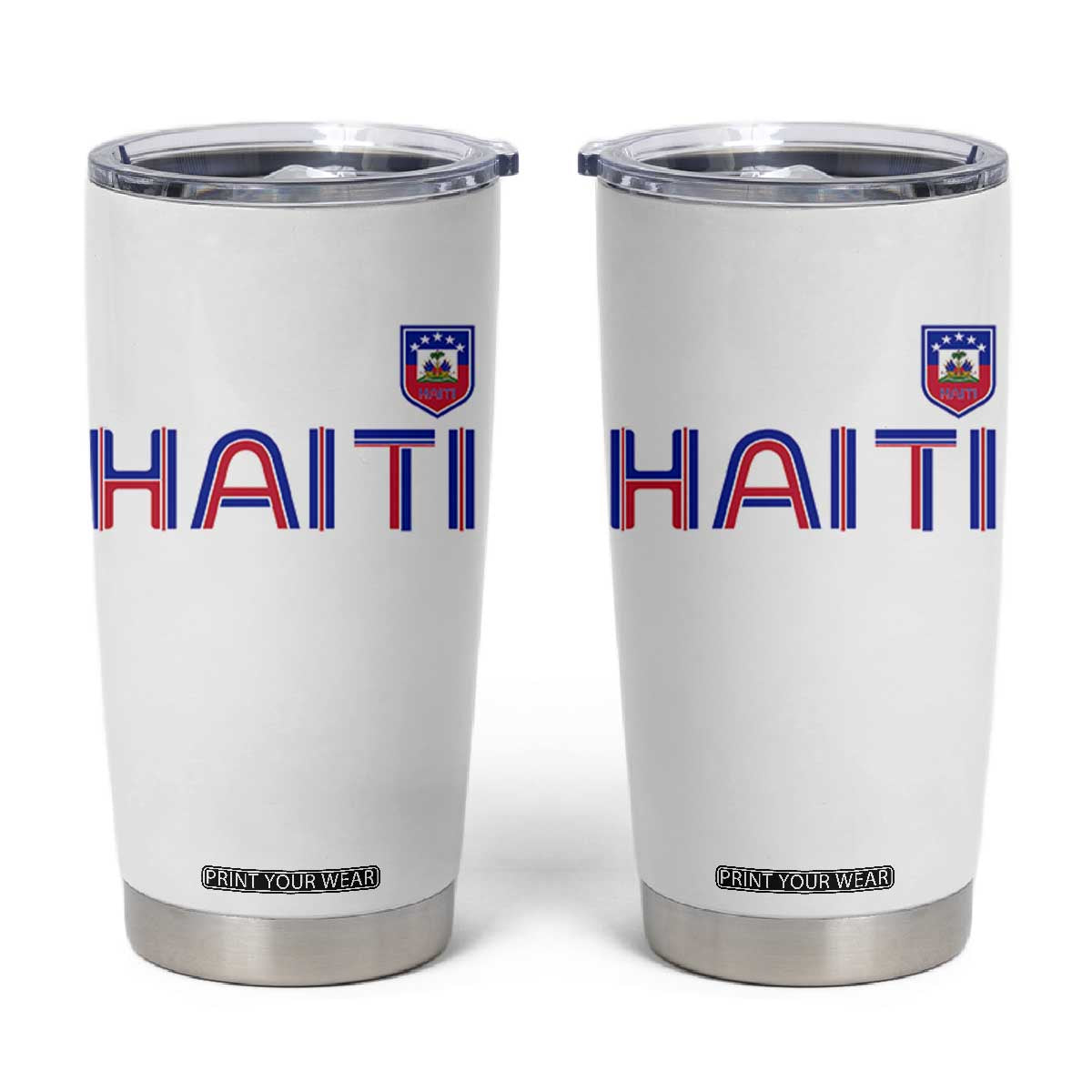 Haiti Flag Crest Tumbler Cup Haitian Pride National Heritage Patriotic Graphic