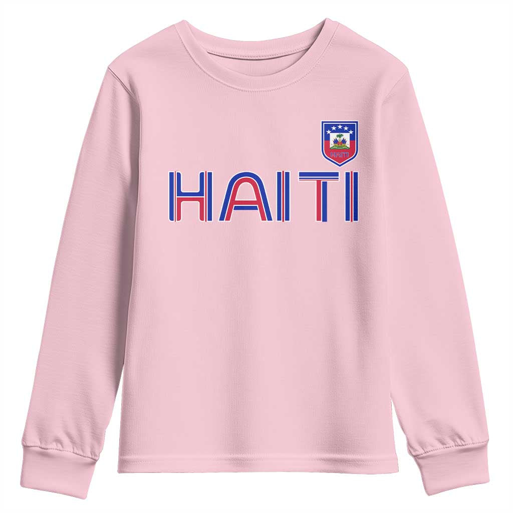 Haiti Flag Crest Youth Sweatshirt Haitian Pride National Heritage Patriotic Graphic