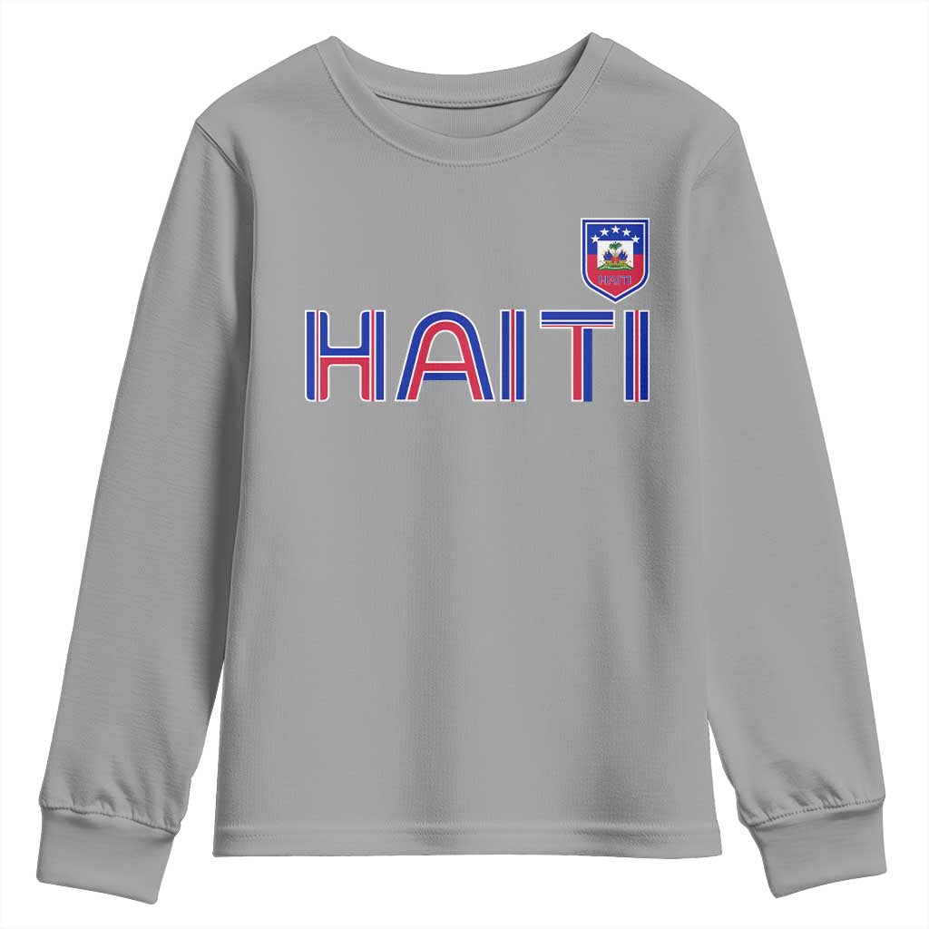 Haiti Flag Crest Youth Sweatshirt Haitian Pride National Heritage Patriotic Graphic