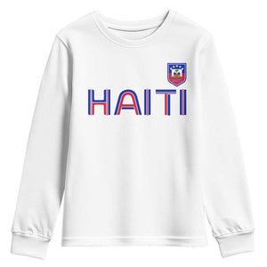 Haiti Flag Crest Youth Sweatshirt Haitian Pride National Heritage Patriotic Graphic