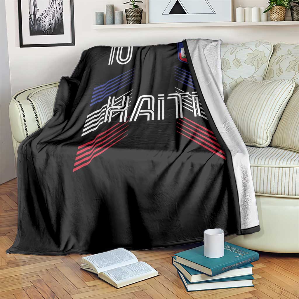 Haiti Soccer Throw Blanket Haitian Football Fan Pride National Team Support Graphic