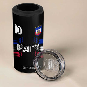 Haiti Soccer 4 in 1 Can Cooler Tumbler Haitian Football Fan Pride National Team Support Graphic