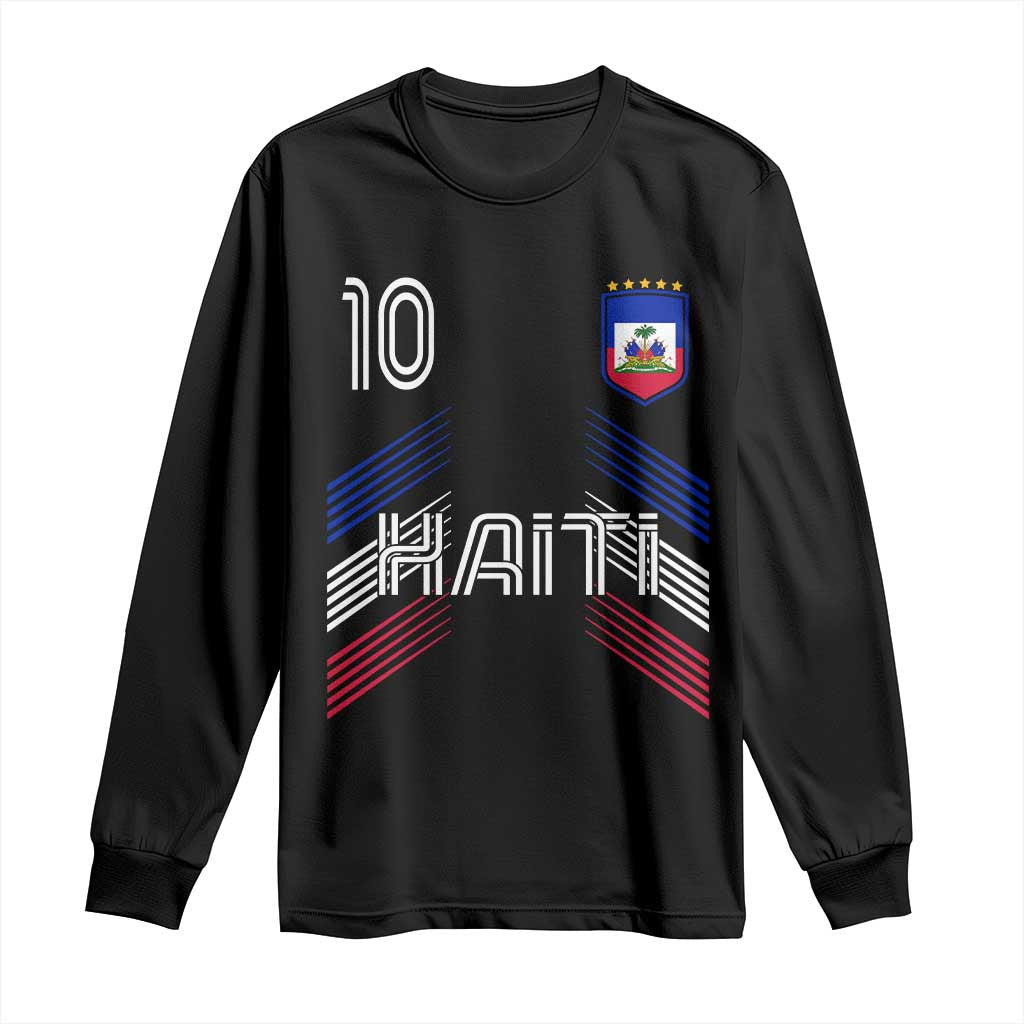 Haiti Soccer Long Sleeve Shirt Haitian Football Fan Pride National Team Support Graphic