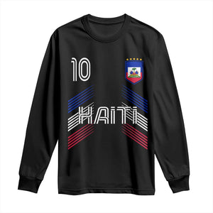 Haiti Soccer Long Sleeve Shirt Haitian Football Fan Pride National Team Support Graphic