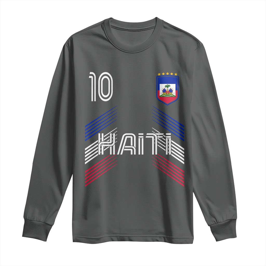 Haiti Soccer Long Sleeve Shirt Haitian Football Fan Pride National Team Support Graphic