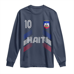 Haiti Soccer Long Sleeve Shirt Haitian Football Fan Pride National Team Support Graphic