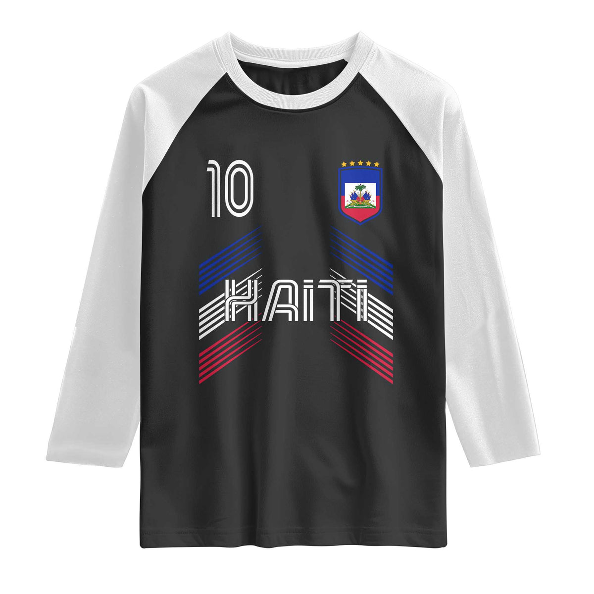 Haiti Soccer Raglan Shirt Haitian Football Fan Pride National Team Support Graphic