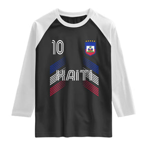Haiti Soccer Raglan Shirt Haitian Football Fan Pride National Team Support Graphic