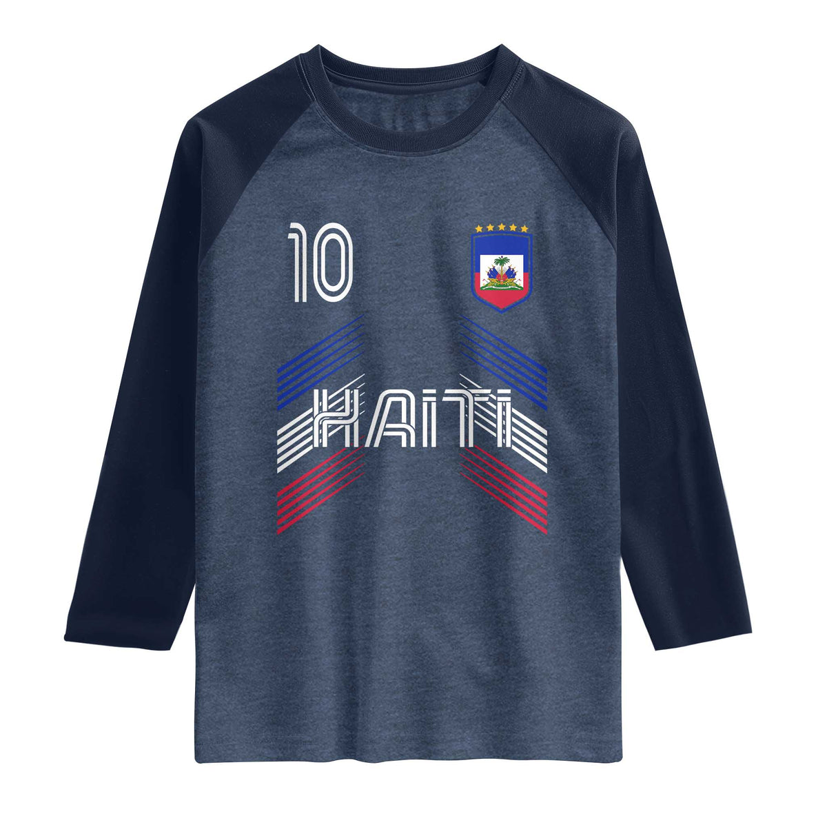 Haiti Soccer Raglan Shirt Haitian Football Fan Pride National Team Support Graphic
