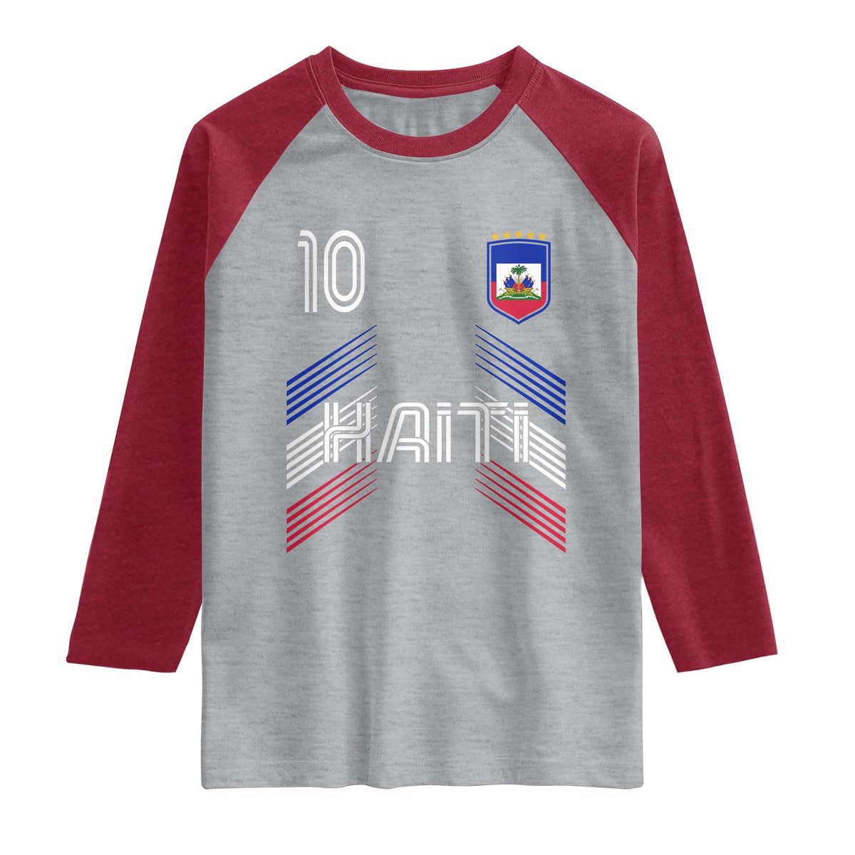 Haiti Soccer Raglan Shirt Haitian Football Fan Pride National Team Support Graphic