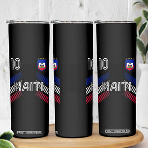 Haiti Soccer Skinny Tumbler Haitian Football Fan Pride National Team Support Graphic