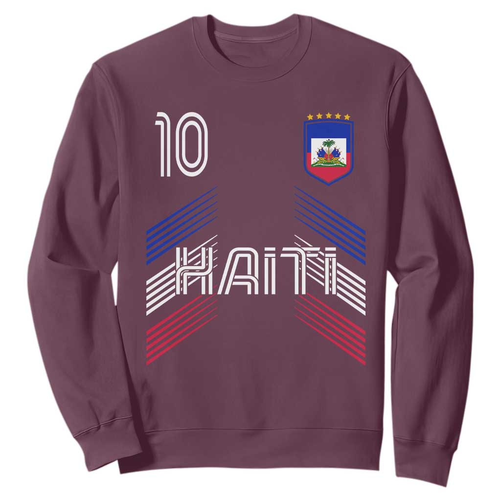 Haiti Soccer Sweatshirt Haitian Football Fan Pride National Team Support Graphic