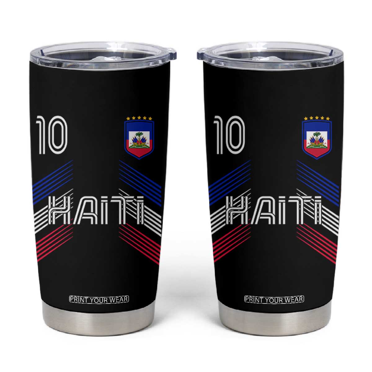 Haiti Soccer Tumbler Cup Haitian Football Fan Pride National Team Support Graphic
