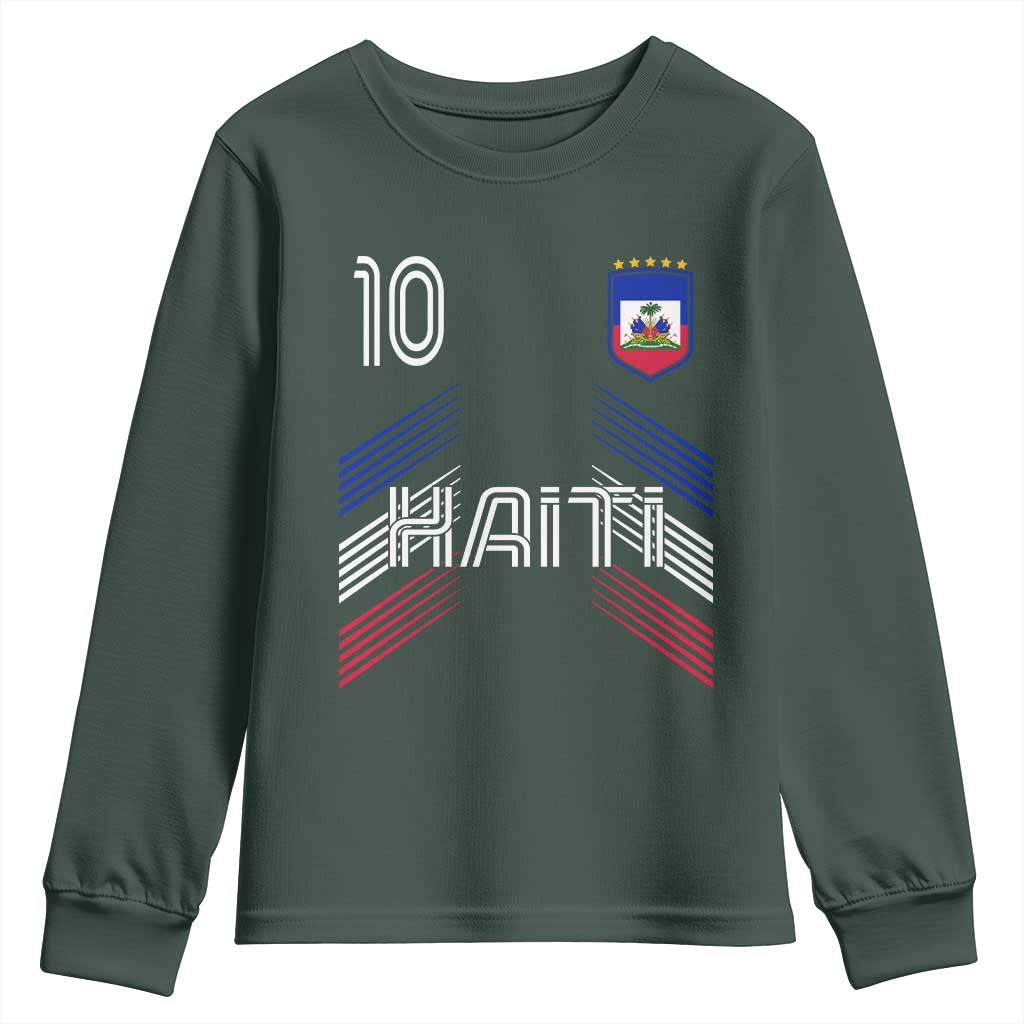Haiti Soccer Youth Sweatshirt Haitian Football Fan Pride National Team Support Graphic
