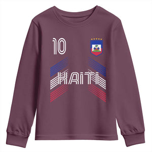 Haiti Soccer Youth Sweatshirt Haitian Football Fan Pride National Team Support Graphic