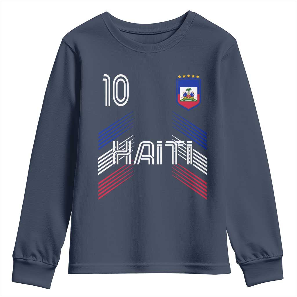 Haiti Soccer Youth Sweatshirt Haitian Football Fan Pride National Team Support Graphic