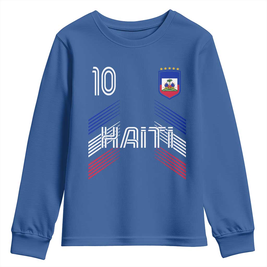 Haiti Soccer Youth Sweatshirt Haitian Football Fan Pride National Team Support Graphic