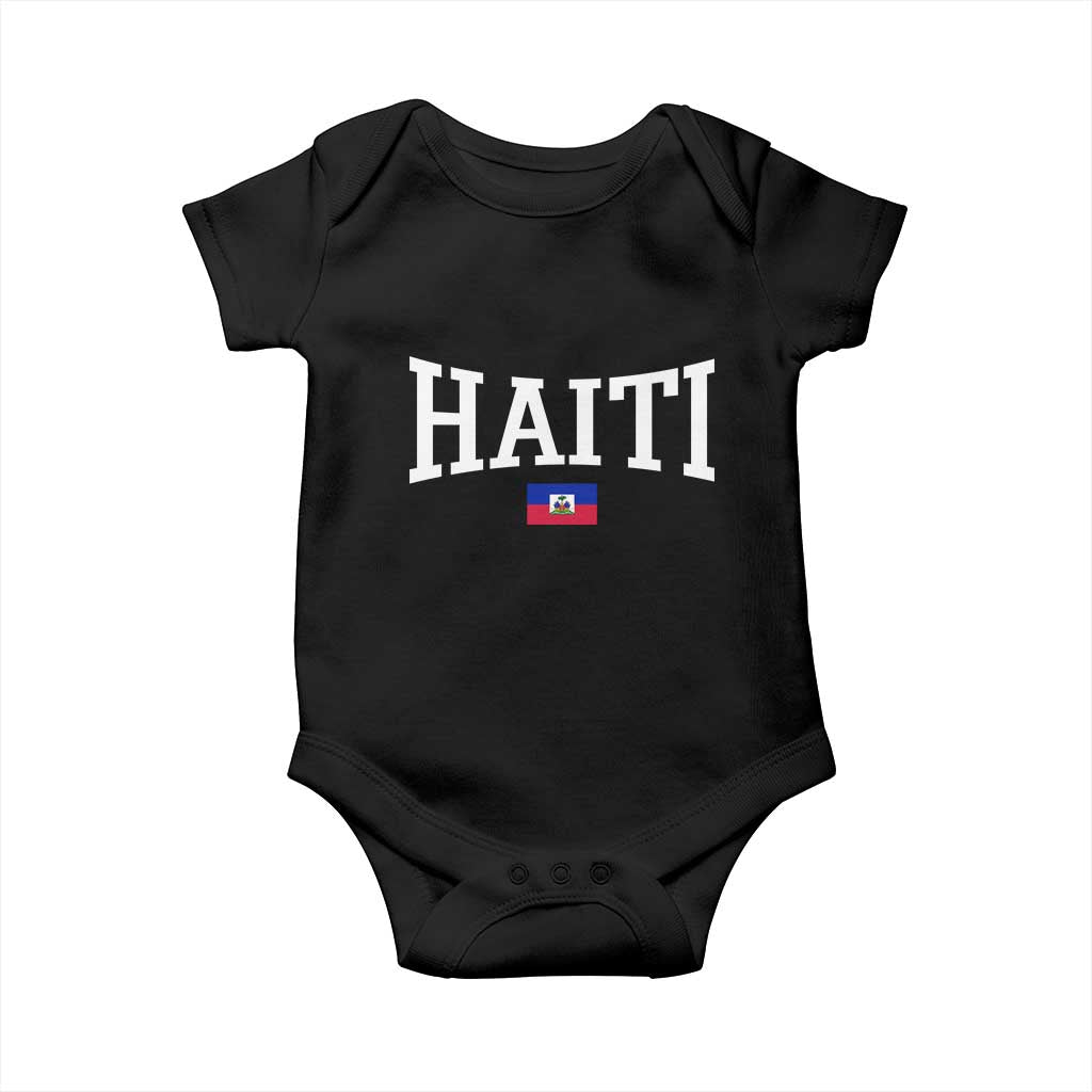 Haiti Haitian Flag Caribbean Souvenir Baby Onesie Vintage Varsity Sports TS10 Black Print Your Wear