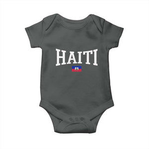 Haiti Haitian Flag Caribbean Souvenir Baby Onesie Vintage Varsity Sports