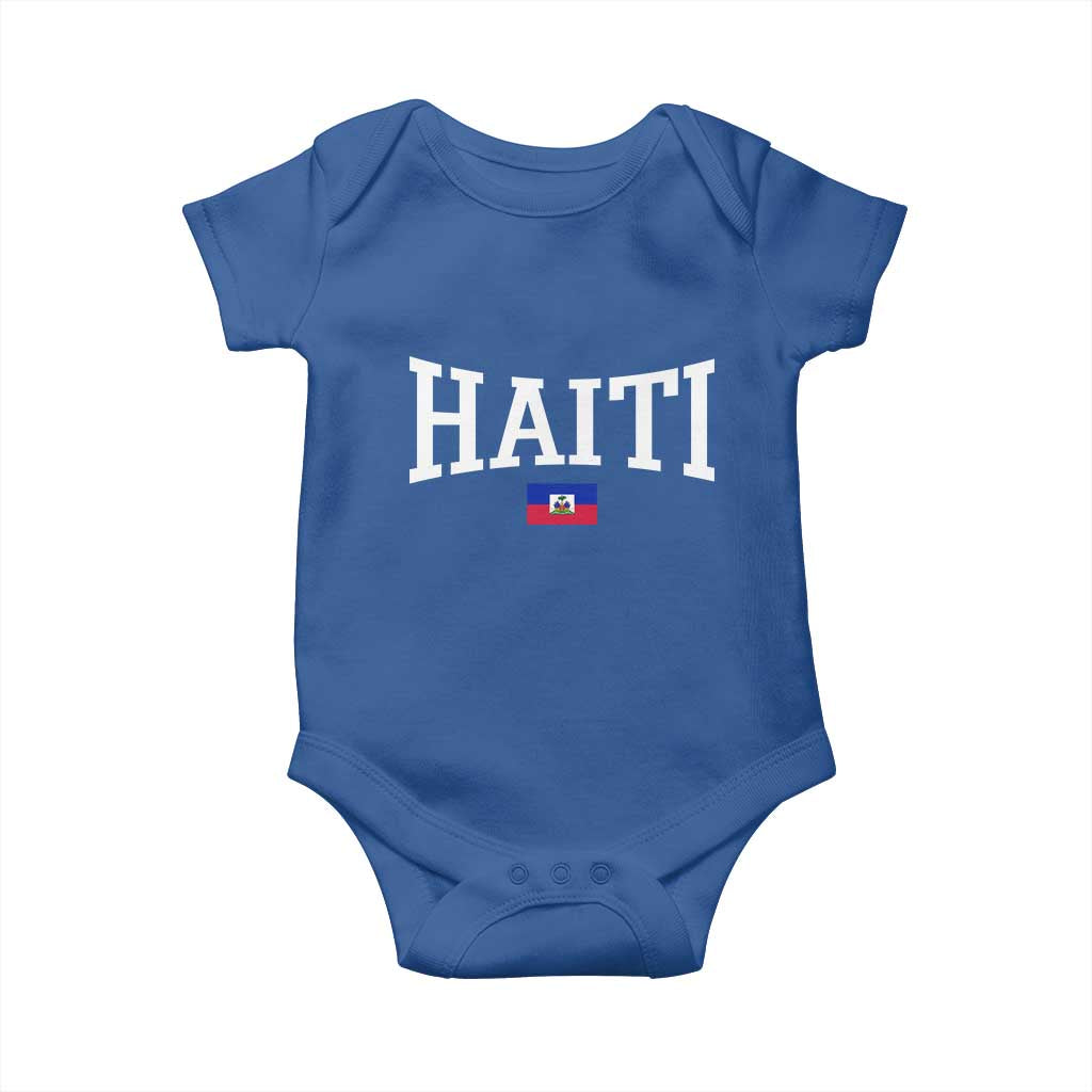 Haiti Haitian Flag Caribbean Souvenir Baby Onesie Vintage Varsity Sports