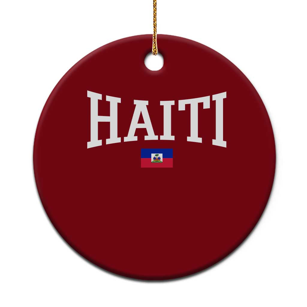 Haiti Haitian Flag Caribbean Souvenir Ceramic Ornament Vintage Varsity Sports TS10 1pc Red Print Your Wear