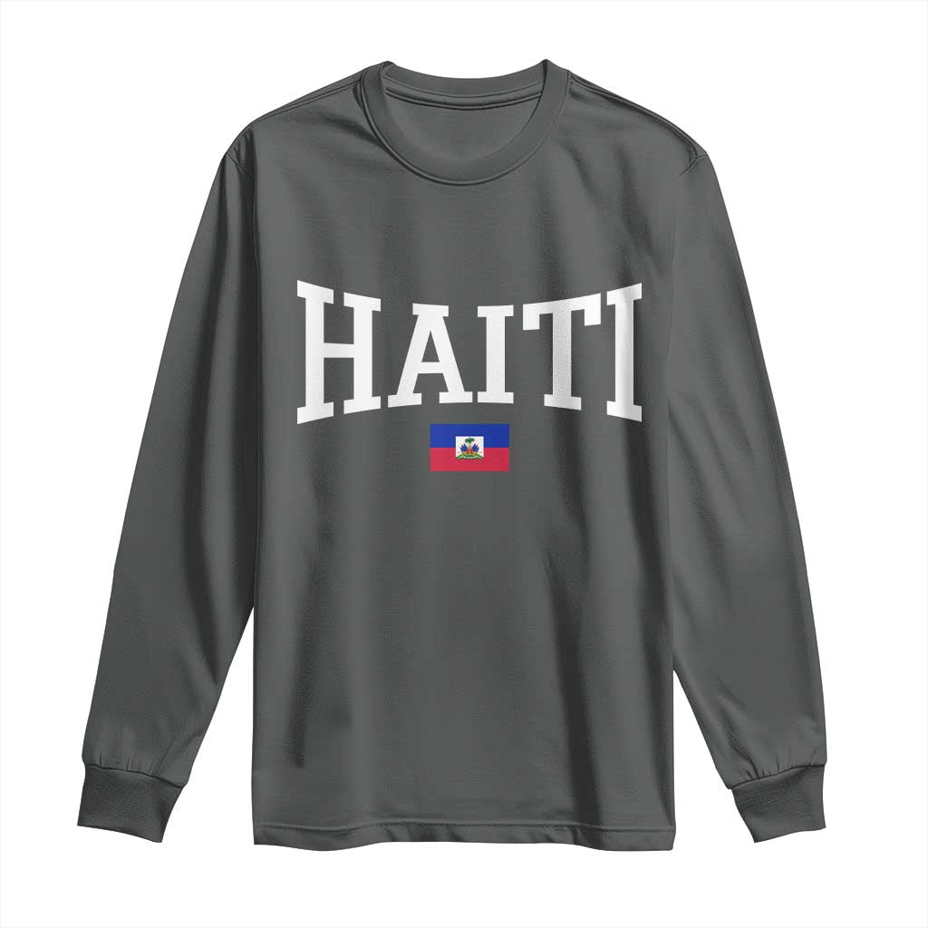 Haiti Haitian Flag Caribbean Souvenir Long Sleeve Shirt Vintage Varsity Sports