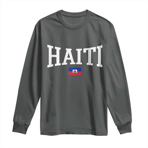 Haiti Haitian Flag Caribbean Souvenir Long Sleeve Shirt Vintage Varsity Sports