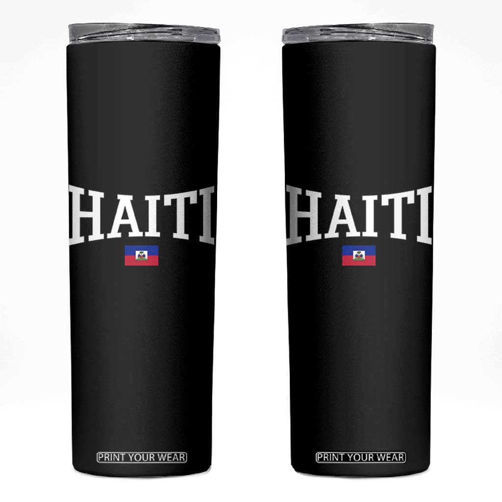 Haiti Haitian Flag Caribbean Souvenir Skinny Tumbler Vintage Varsity Sports