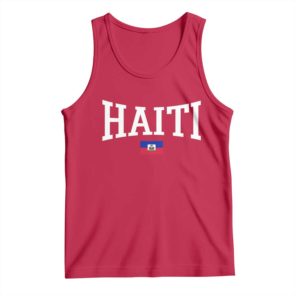 Haiti Haitian Flag Caribbean Souvenir Tank Top Vintage Varsity Sports