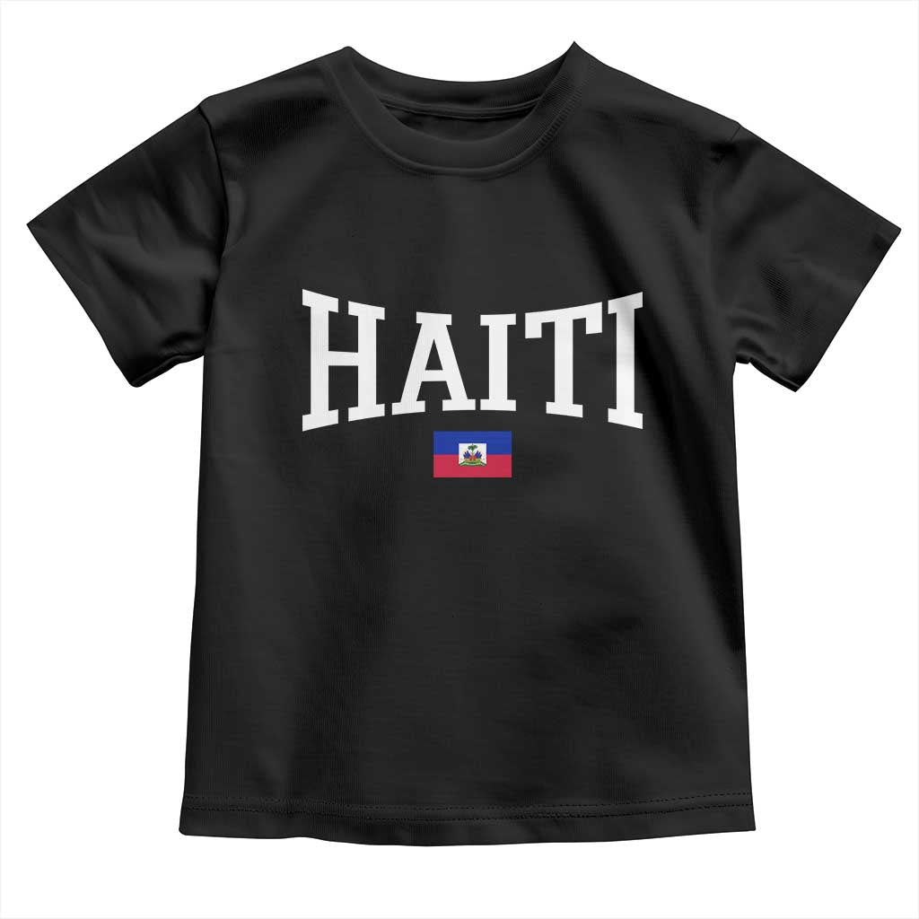Haiti Haitian Flag Caribbean Souvenir Toddler T Shirt Vintage Varsity Sports TS10 Black Print Your Wear