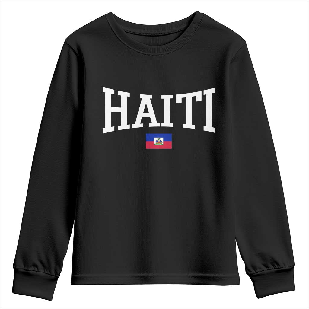 Haiti Haitian Flag Caribbean Souvenir Youth Sweatshirt Vintage Varsity Sports TS10 Black Print Your Wear